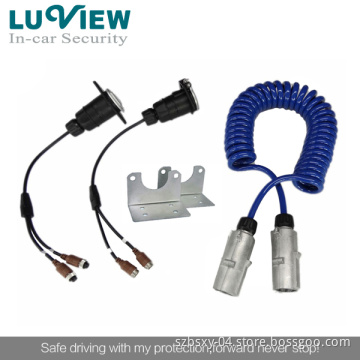 Auto Parts 2-CH 7-Pin Trailer Cable for Car Backup Camera System